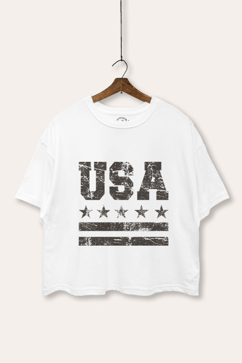 Vintage USA Graphic Boxy Crop Top