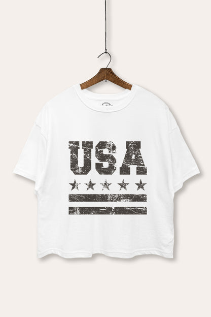 Vintage USA Graphic Boxy Crop Top