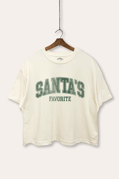 Santa's Favorite Typography Boxy Crop Top