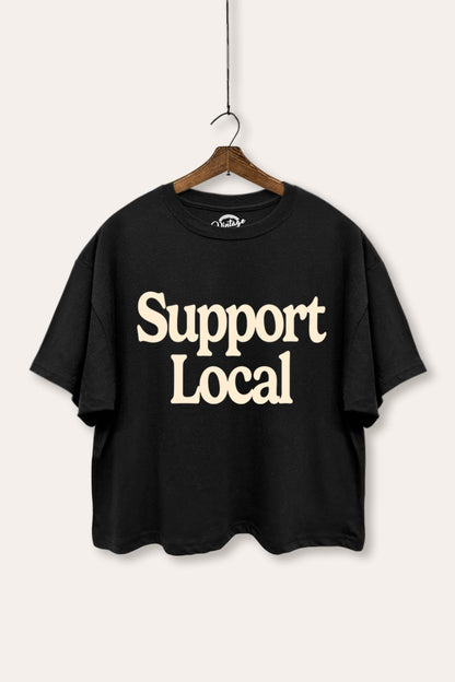 Support Local Graphic Boxy Crop Top