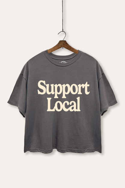 Support Local Graphic Boxy Crop Top