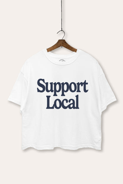 Support Local Graphic Boxy Crop Top