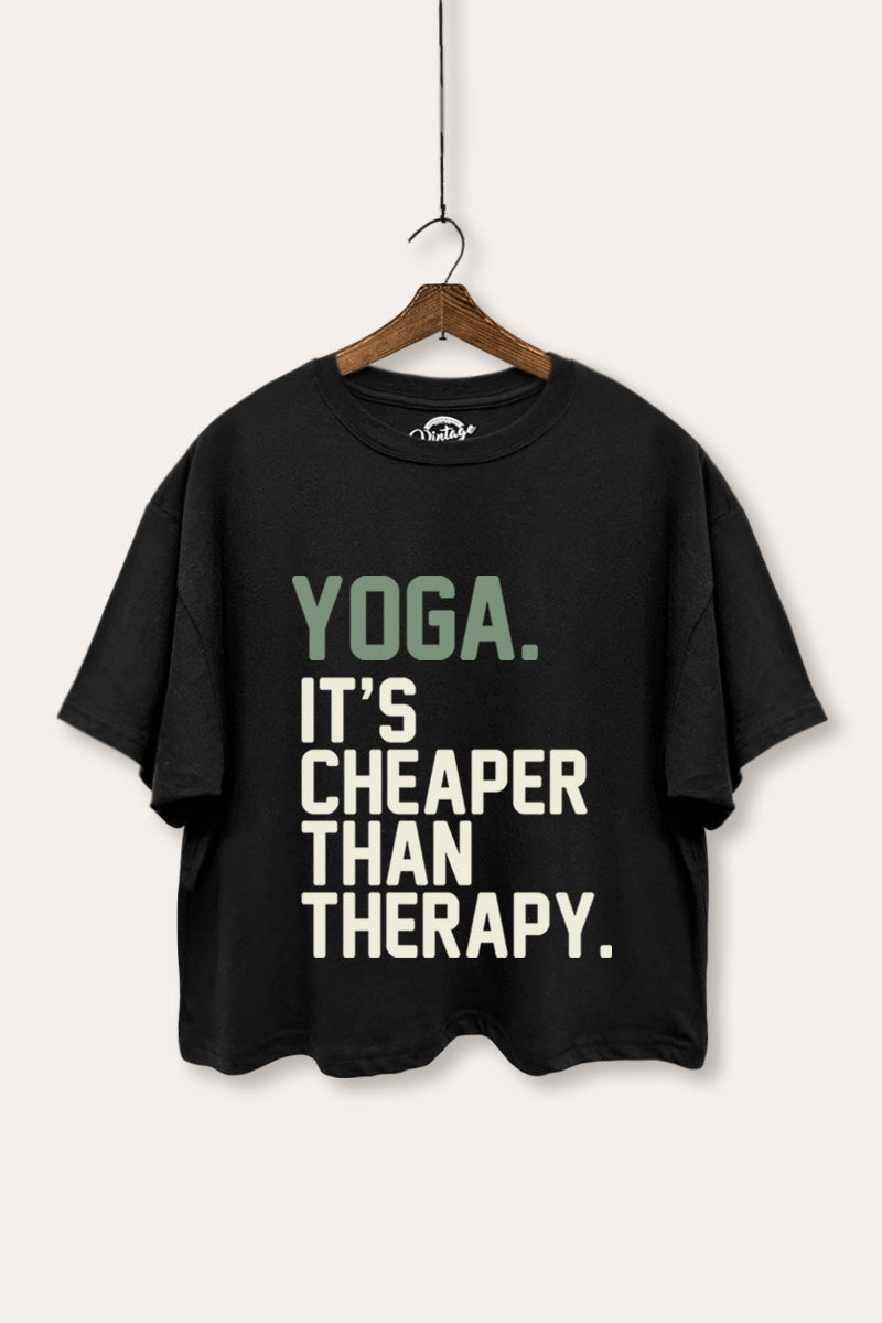 yoga therapy two-tier graphic boxy crop top