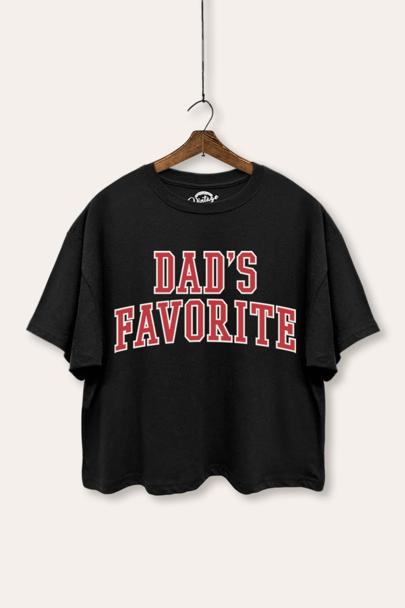 "dad's favorite" boxy graphic crop top
