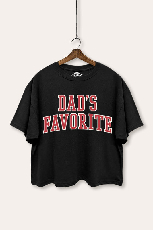 Dad's Favorite Typography Boxy Crop Top