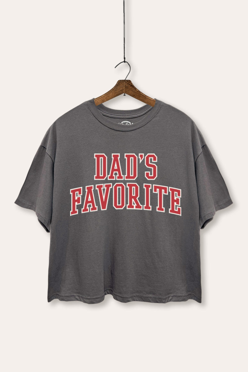 "dad's favorite" boxy graphic crop top