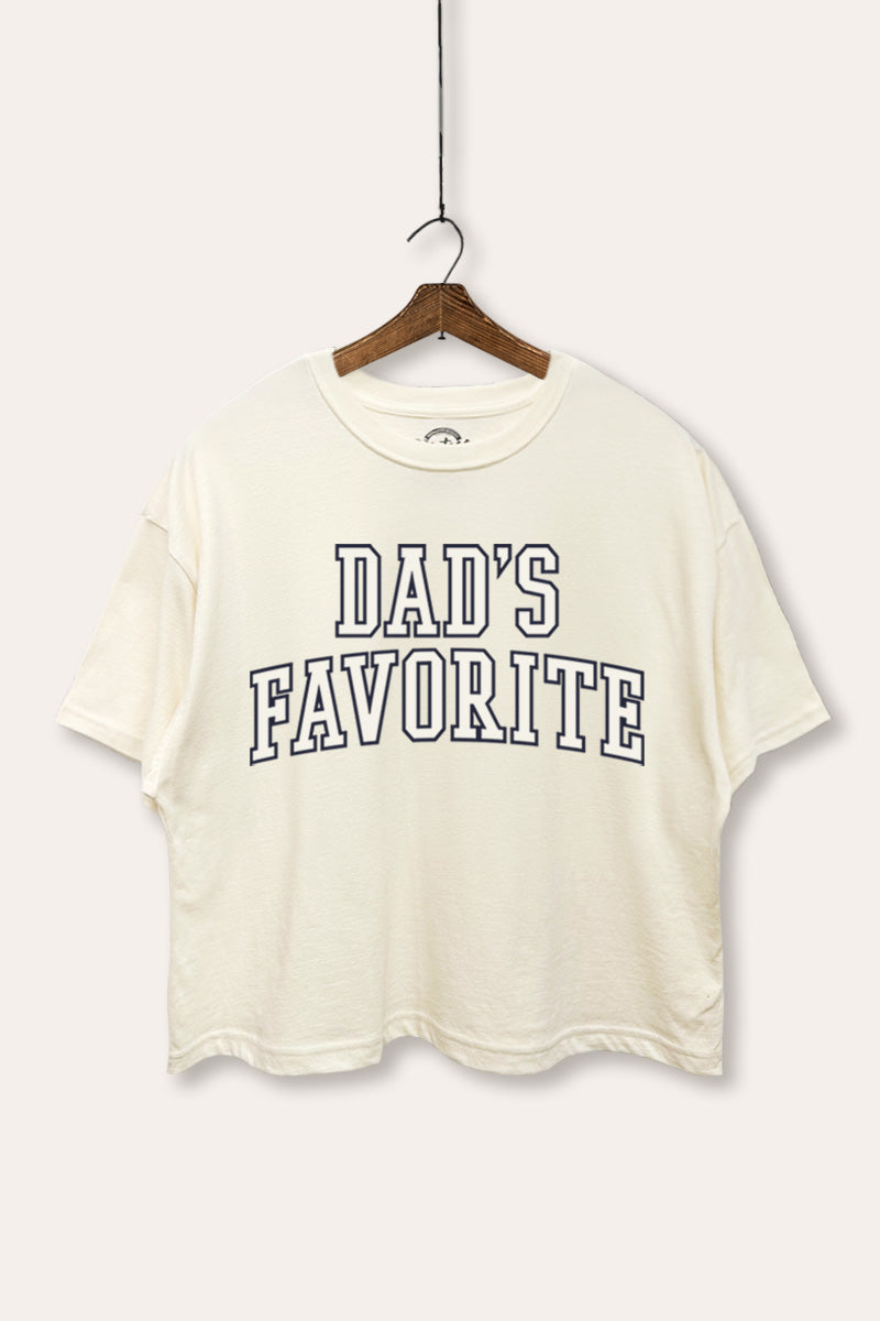 "dad's favorite" boxy graphic crop top