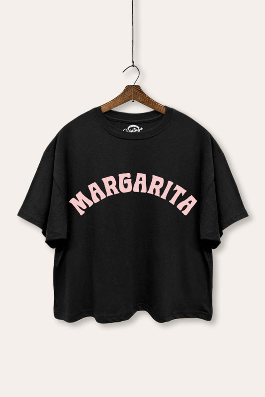 Margarita Arched Typography Boxy Crop Top