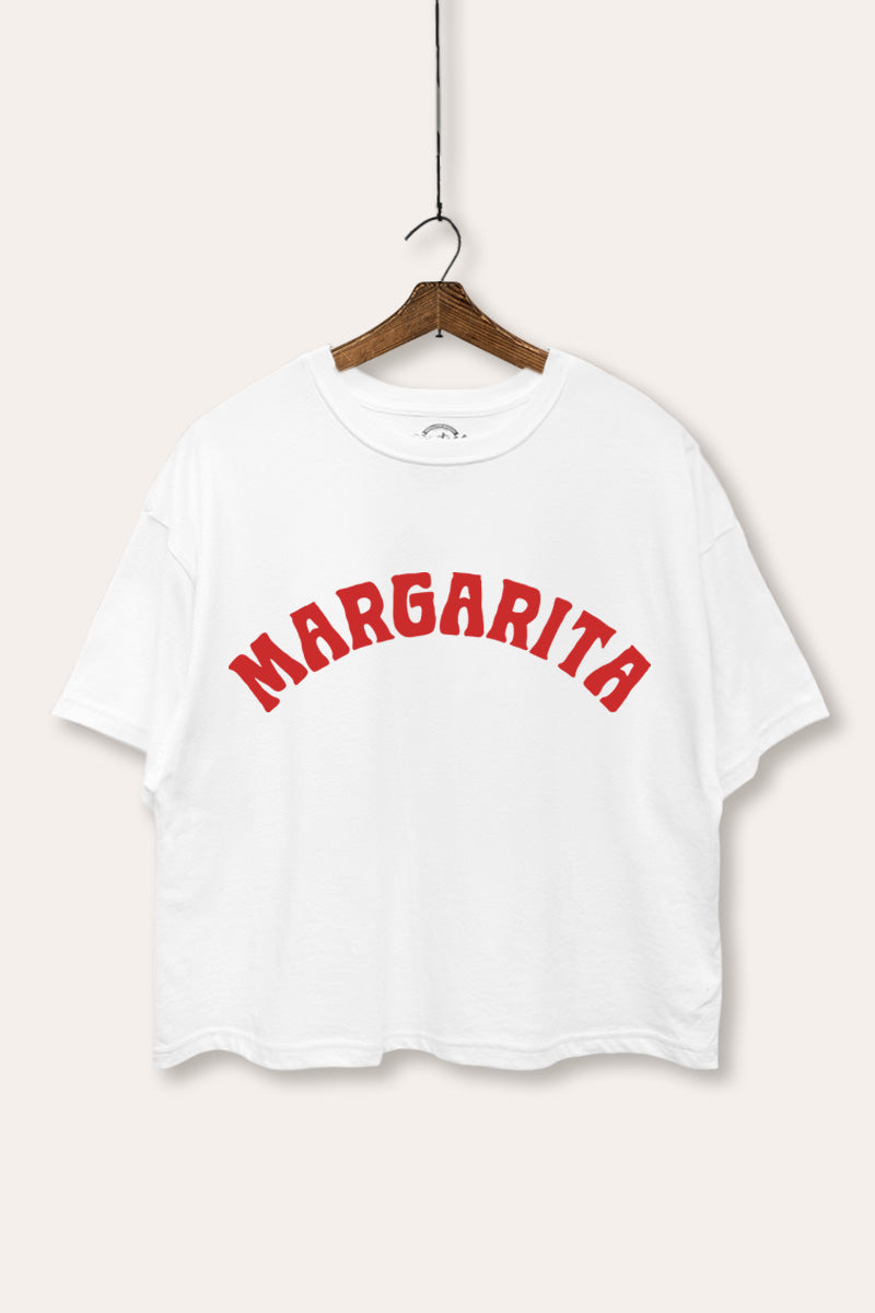 "margarita" boxy graphic crop top