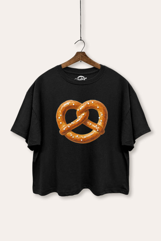 Baked Pretzel Graphic Boxy Crop Top