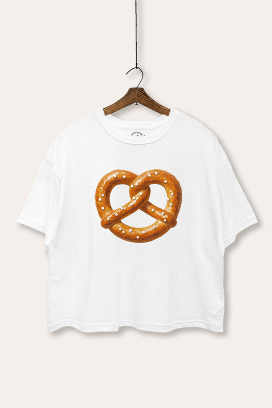 Baked Pretzel Graphic Boxy Crop Top