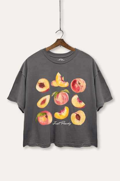 Just Peachy Fruit Graphic Boxy Crop Top