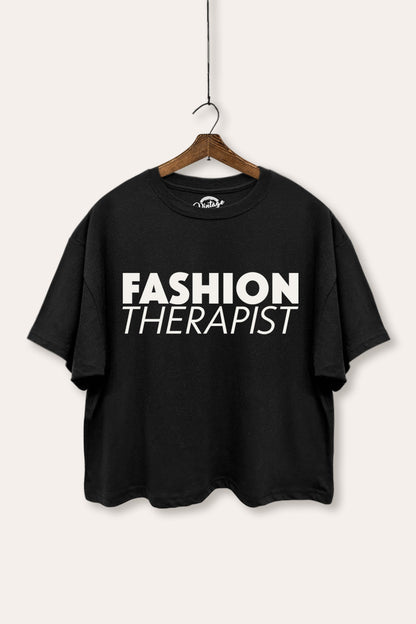 Fashion Therapist Graphic Boxy Crop Top