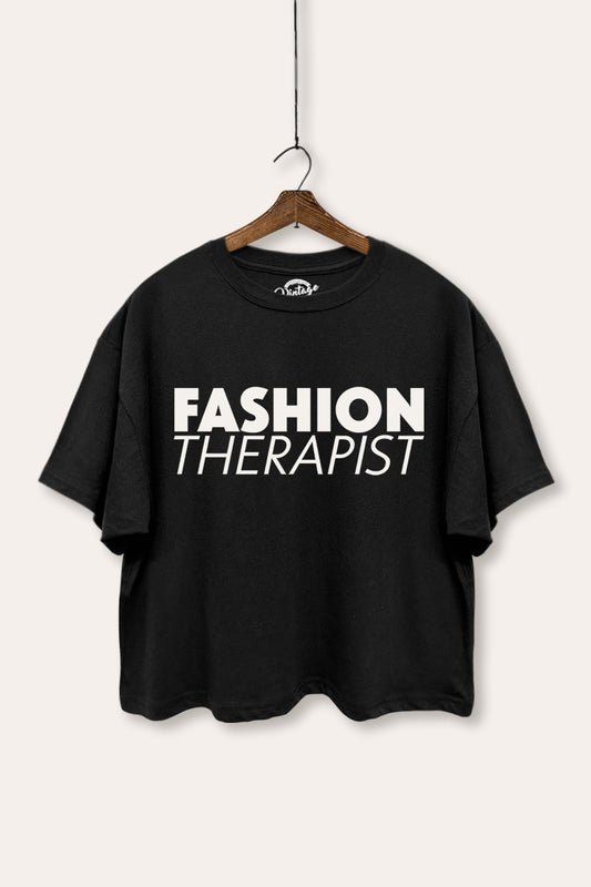 Fashion Therapist Graphic Boxy Crop Top