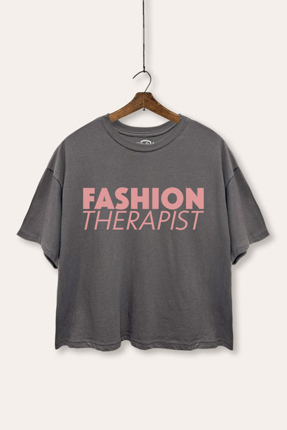 Fashion Therapist Graphic Boxy Crop Top