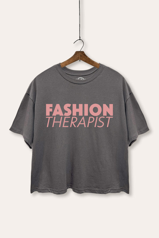 Fashion Therapist Graphic Boxy Crop Top