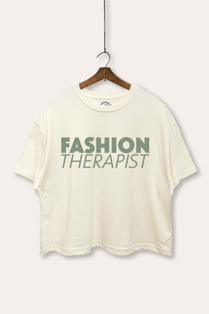 Fashion Therapist Graphic Boxy Crop Top