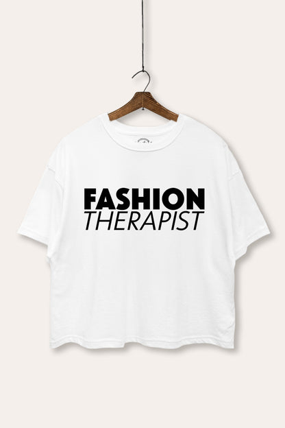 Fashion Therapist Graphic Boxy Crop Top