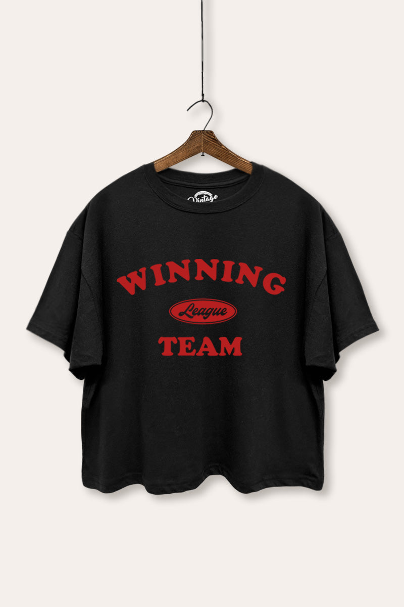 Winning Team League Graphic Boxy Crop Top