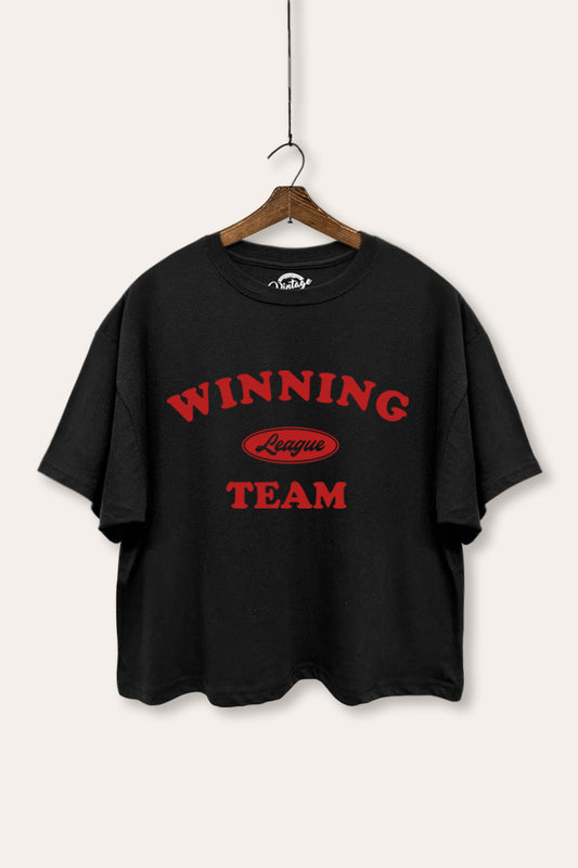 Winning Team League Graphic Boxy Crop Top