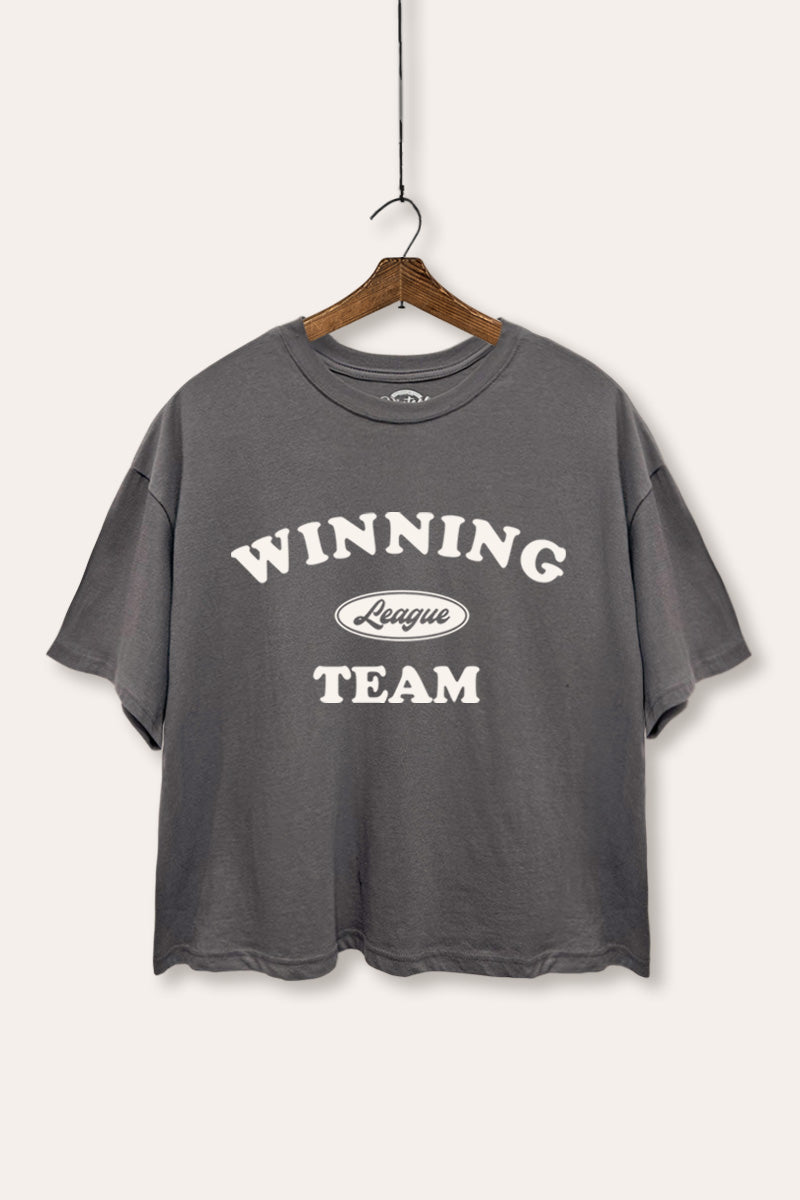Winning Team League Graphic Boxy Crop Top