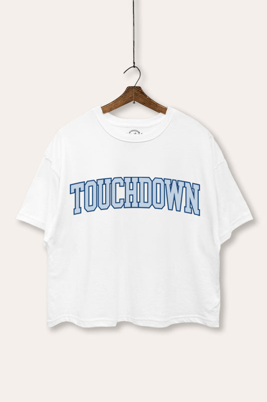 "touchdown" graphic boxy crop top