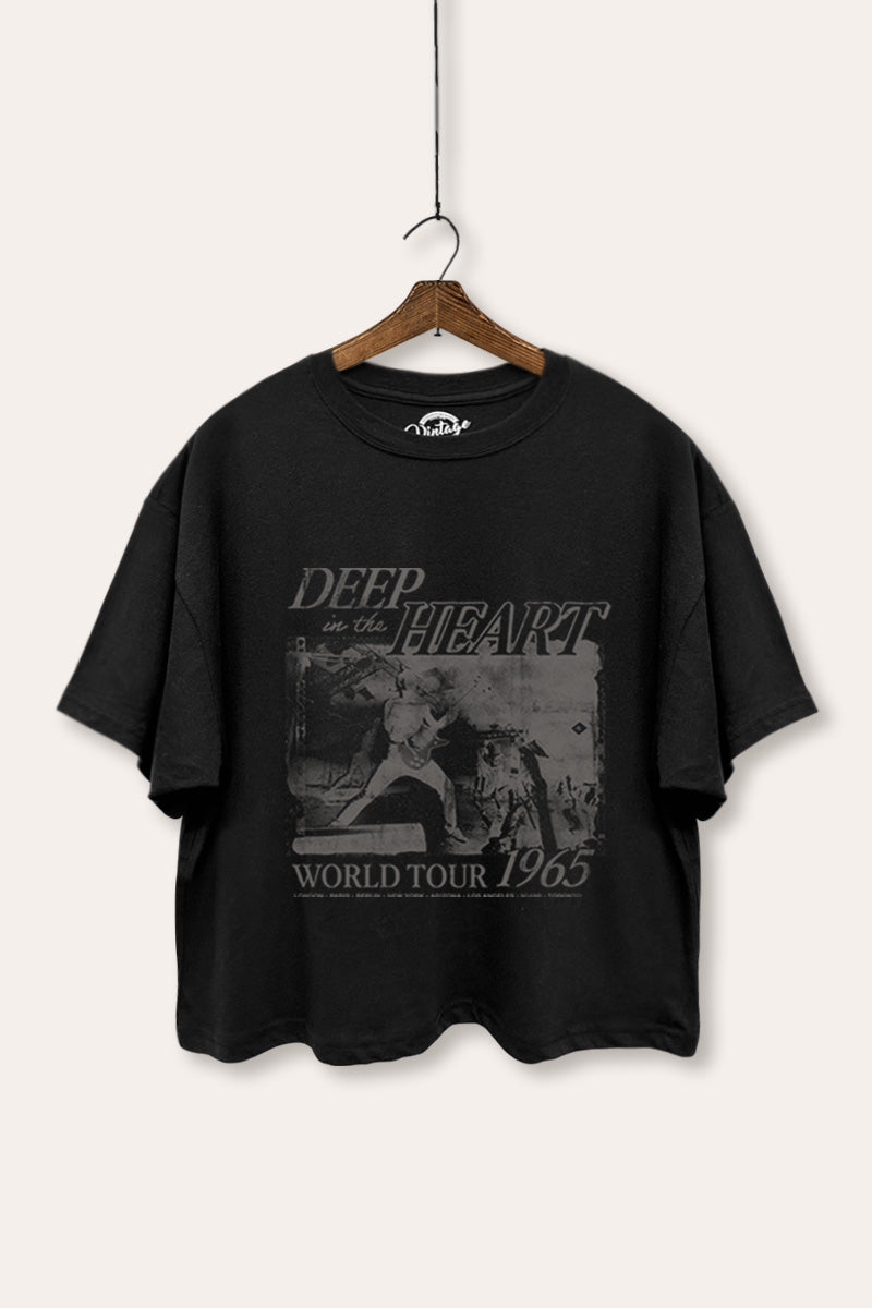 World Tour Music Concert Graphic Boxy Crop Top