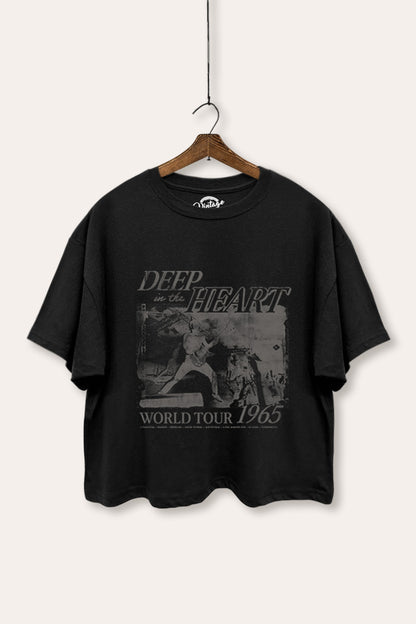 World Tour Music Concert Graphic Boxy Crop Top