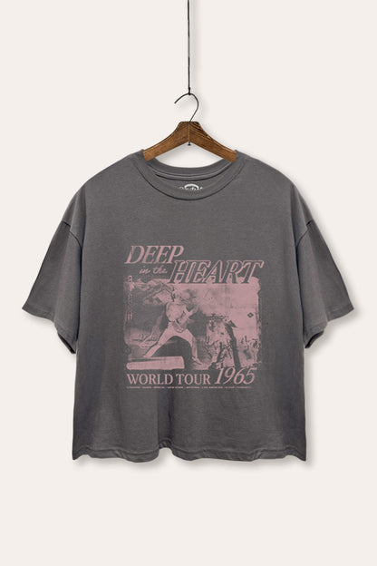 World Tour Music Concert Graphic Boxy Crop Top