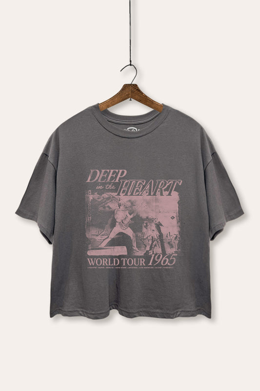 World Tour Music Concert Graphic Boxy Crop Top