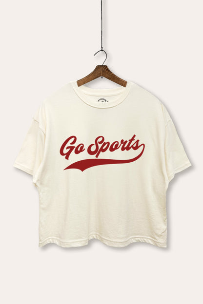 Go Sports Varsity Typography Boxy Crop Top