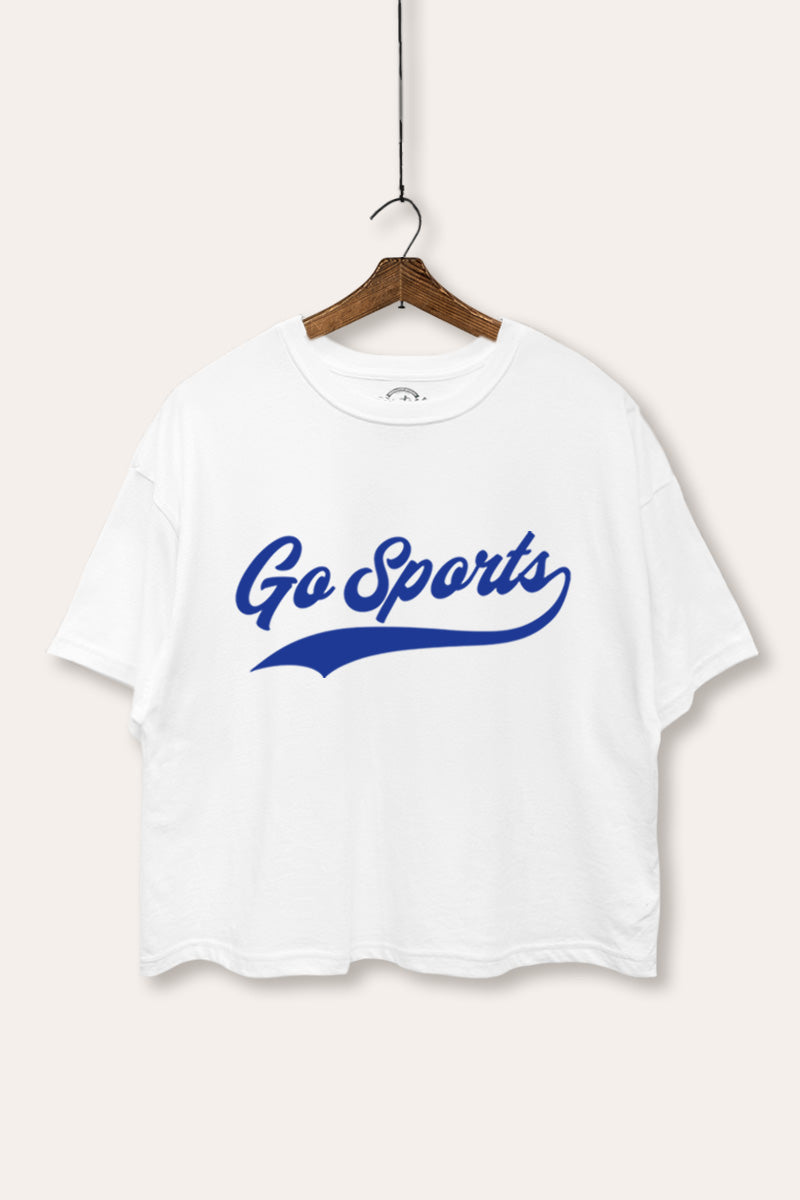 Go Sports Varsity Typography Boxy Crop Top