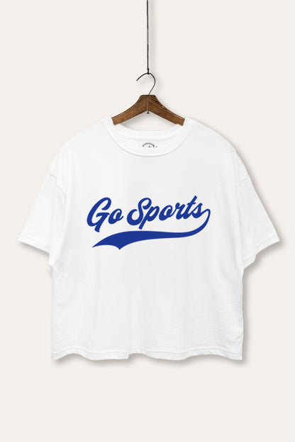 Go Sports Varsity Typography Boxy Crop Top