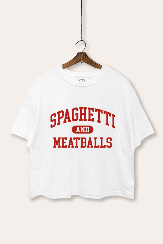 Spaghetti & Meatballs Graphic Boxy Crop Top