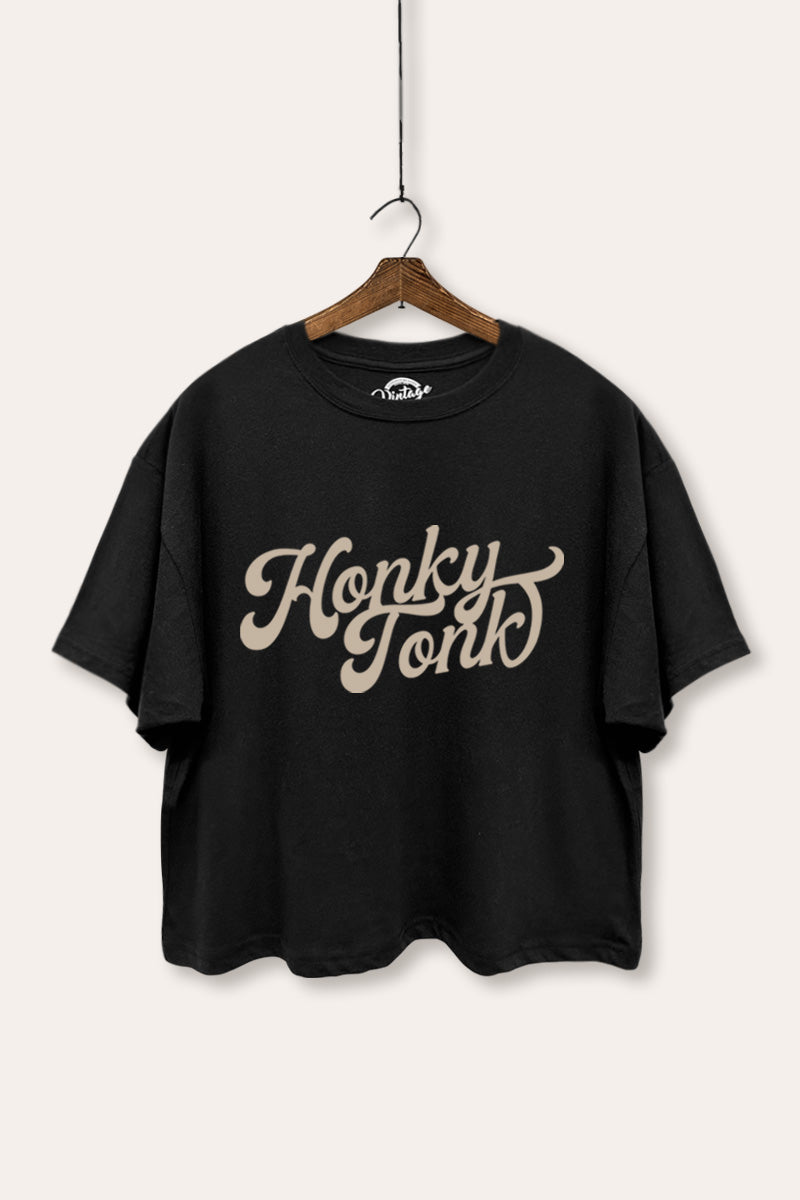 honky tonk graphic boxy crop top
