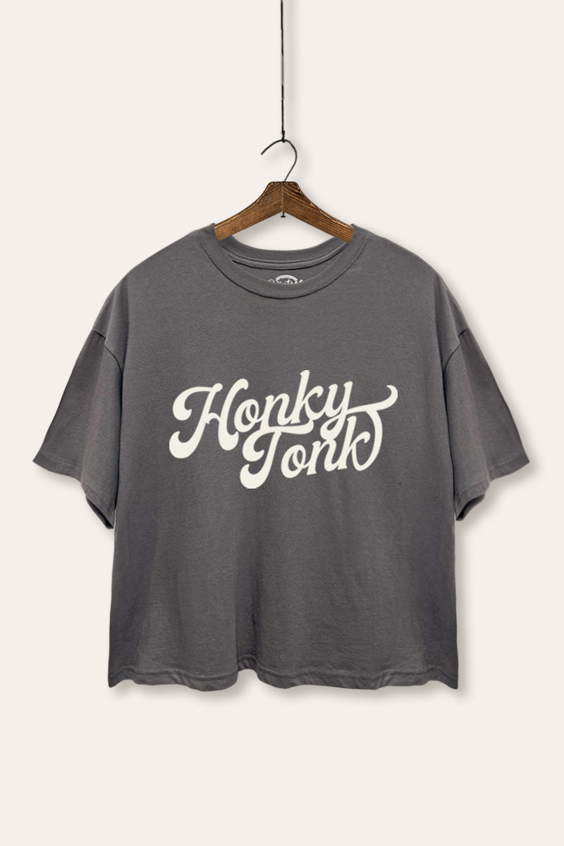 honky tonk graphic boxy crop top