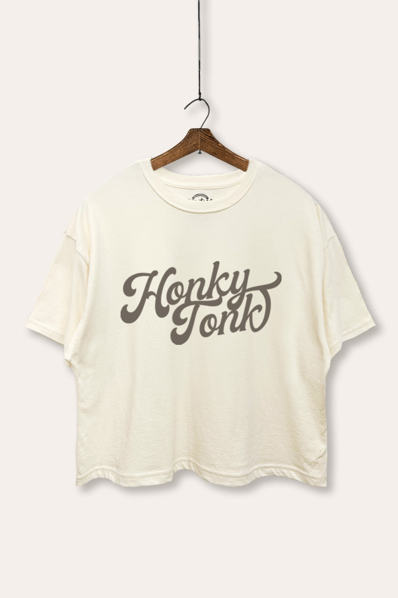 honky tonk graphic boxy crop top