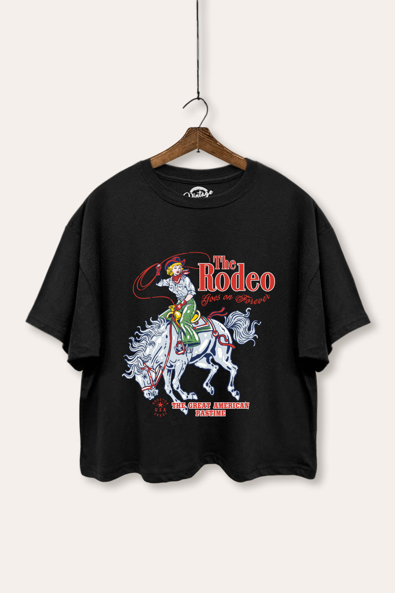 "the rodeo" graphic boxy crop top