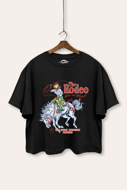 "the rodeo" graphic boxy crop top