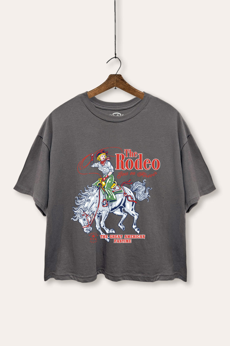 "the rodeo" graphic boxy crop top