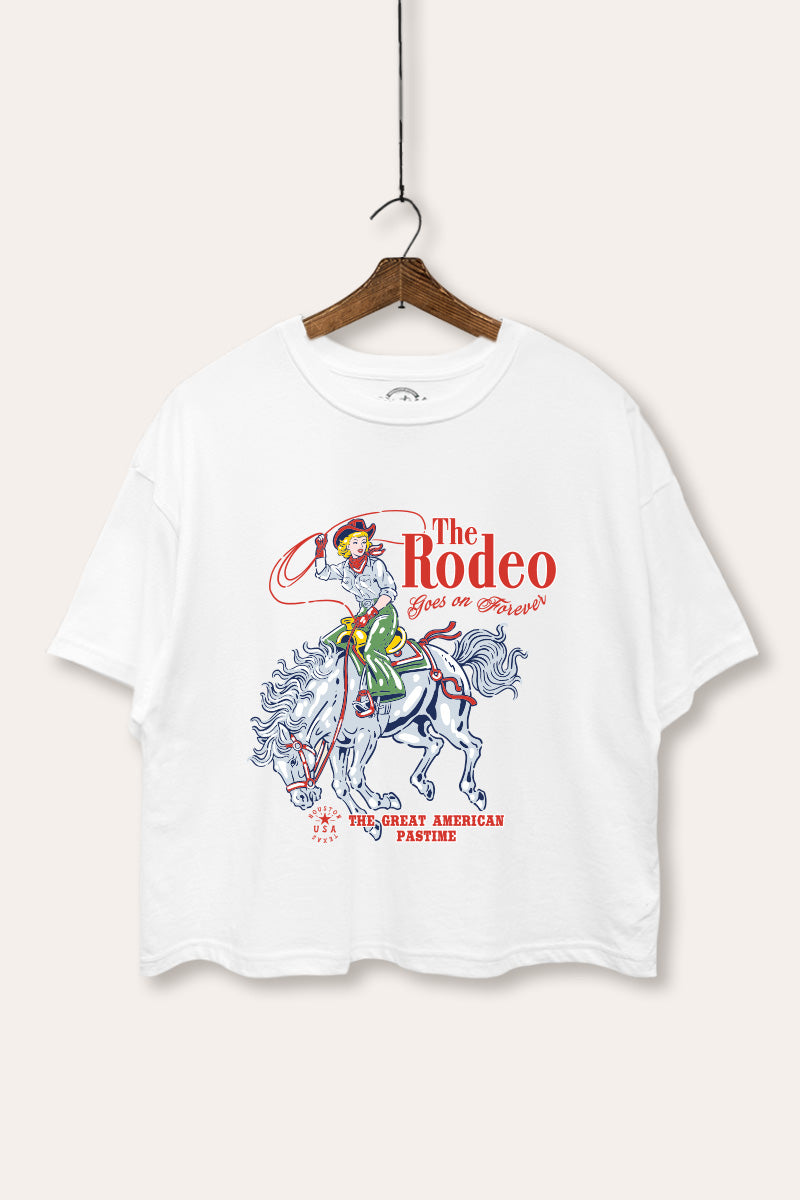 "the rodeo" graphic boxy crop top