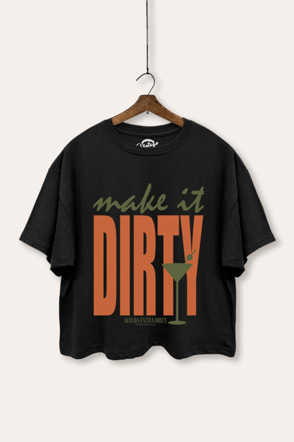 Make It Dirty Martini Graphic Boxy Crop Top