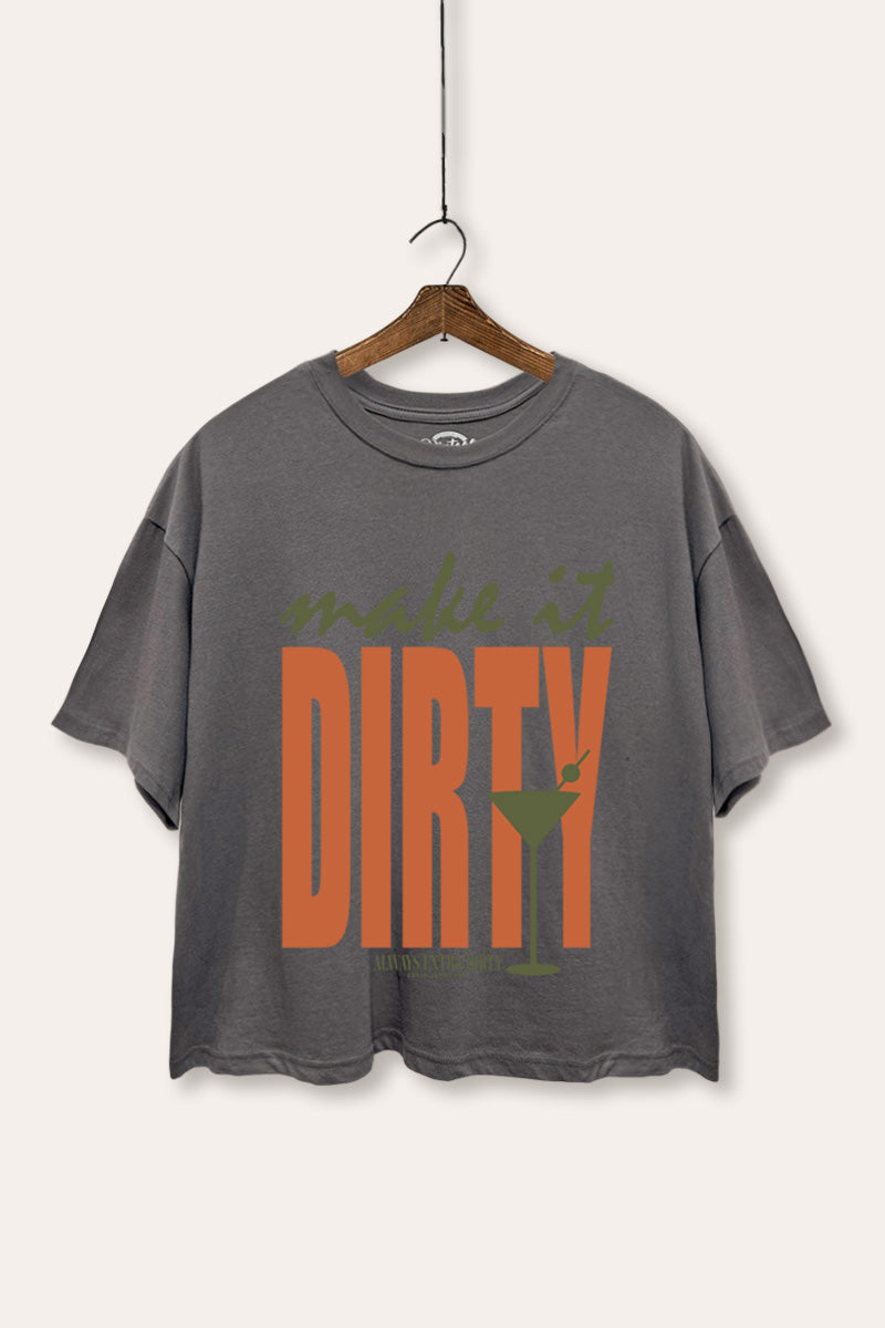 Make It Dirty Martini Graphic Boxy Crop Top