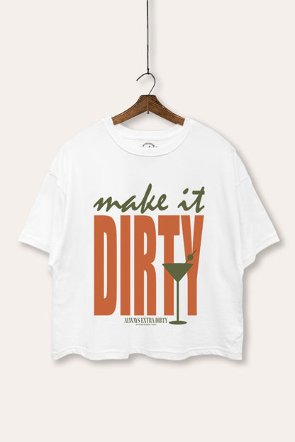 Make It Dirty Martini Graphic Boxy Crop Top