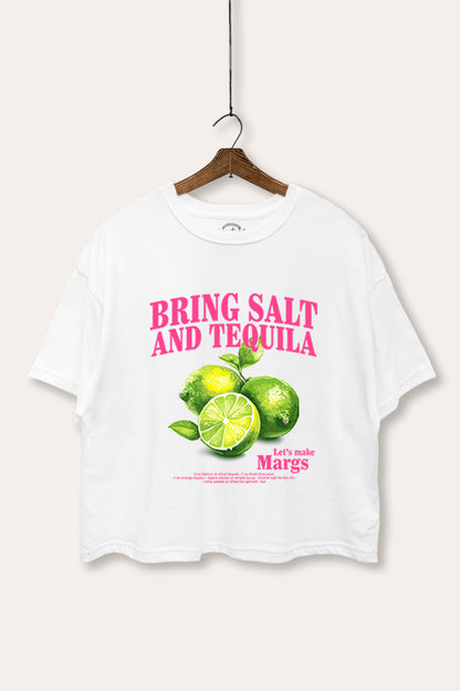 Salt Tequila & Margarita Graphic Boxy Crop Top