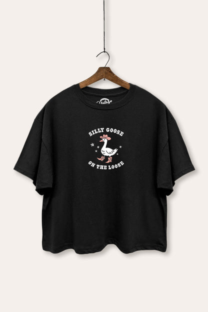 Silly Goose Western Graphic Boxy Crop Top