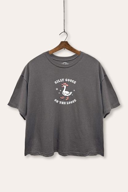 Silly Goose Western Graphic Boxy Crop Top