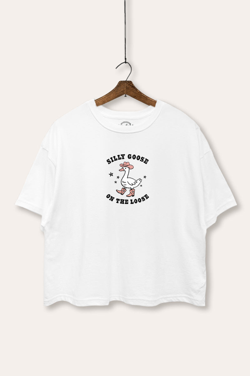 Silly Goose Western Graphic Boxy Crop Top