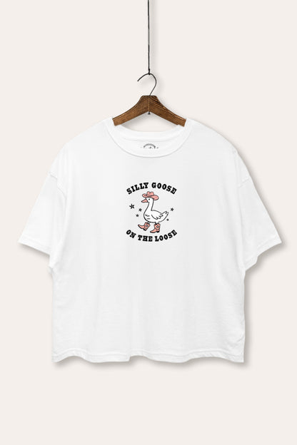 Silly Goose Western Graphic Boxy Crop Top