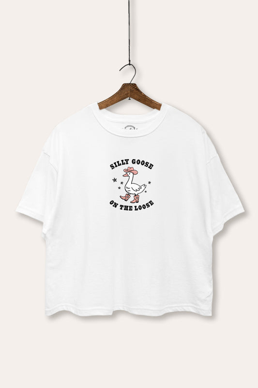 Silly Goose Western Graphic Boxy Crop Top